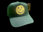 Hunter Green “Fresco Smiley” Chenille Patch Trucker Hat